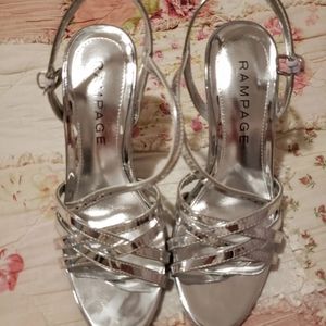 Silver heels size 8 NIB